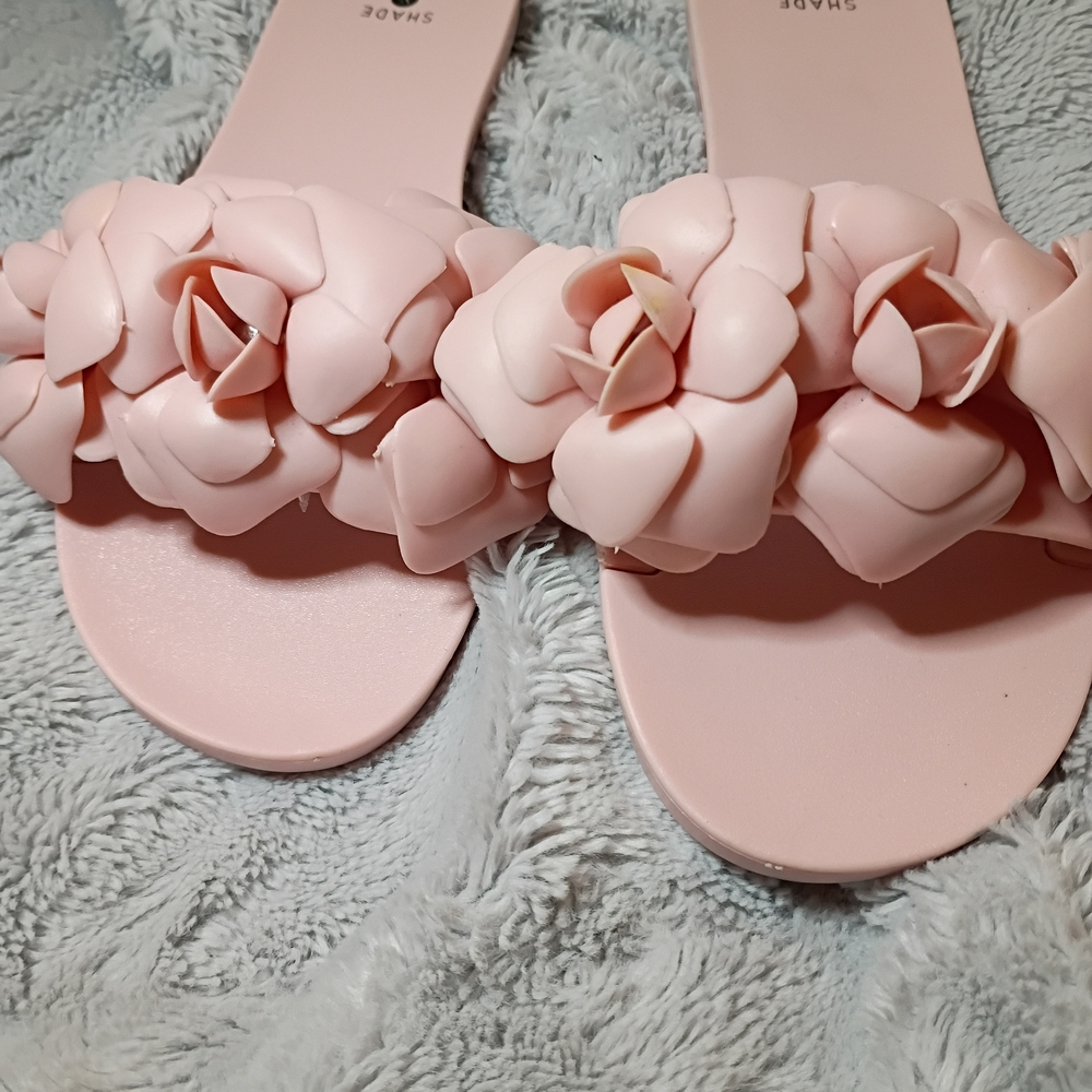 NWOT Shade & Shore Mallory Floral Jelly Slides Pink Sandals Women’s Size 11 - Picture 2 of 9